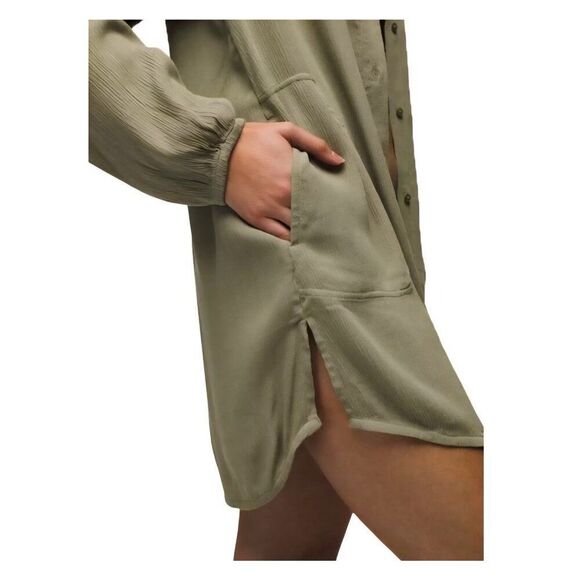 Nwt - prAna - XS Women's Fernie Shirt Swim Cover-Up In Sweet Agave/Green - Picture 3 of 7